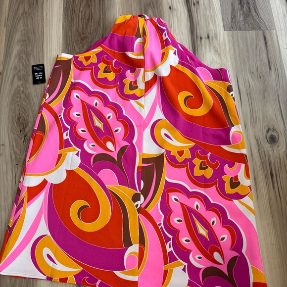 NEW Express Retro Print Halter Dress Size Large MSRP $108 - Picture 7 of 9